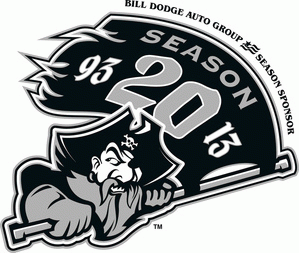 Portland Pirates 2012 13 Anniversary Logo iron on transfers for T-shirts